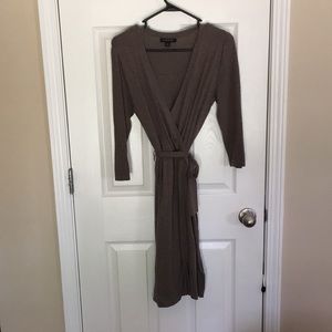BR brown faux wrap dress
